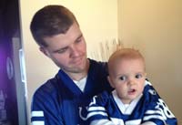 Patrick & Will in Colts jersies - 
ready to watch a Colts game