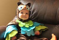 Will in Owl costume for Halloween